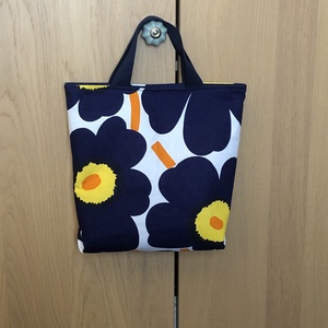 Bélelt Szatyorka - MARIMEKKO POPPY BLUE ORANGE - táska & tok - kézitáska & válltáska - vállon átvethető táska - Meska.hu