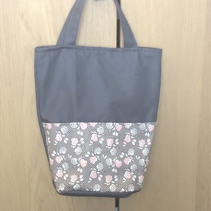 Bélelt Szatyorka - PETALS AND DOTS ON GREY - Meska.hu