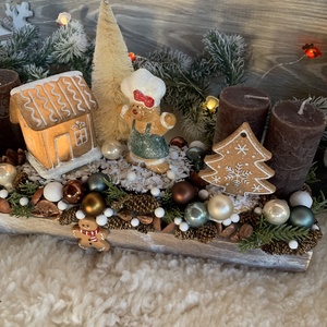 Mézeskalács adventi dekoráció - karácsony - adventi díszek - adventi asztaldísz - Meska.hu