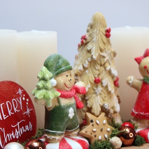 Mézeskalács pár, adventi dekoráció - karácsony - adventi díszek - adventi asztaldísz - Meska.hu
