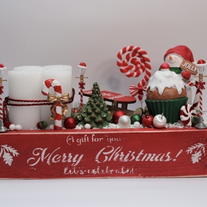 Karácsonyi láda hóemberes világító dekoráció, Karácsony, Adventi díszek, Adventi asztaldísz, Mindenmás, MESKA