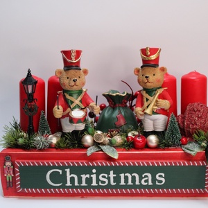 Diótörő macis adventi dekoráció, Karácsony, Adventi díszek, Adventi asztaldísz, Mindenmás, MESKA