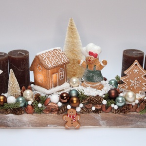 Mézeskalács adventi dekoráció, Karácsony, Adventi díszek, Adventi asztaldísz, Mindenmás, MESKA
