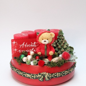 Karácsonyi macis adventi dekoráció, Karácsony, Adventi díszek, Adventi asztaldísz, Mindenmás, MESKA