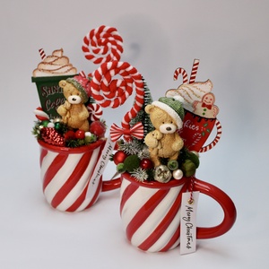 Macis bögrés dekoráció - karácsony - adventi díszek - adventi asztaldísz - Meska.hu