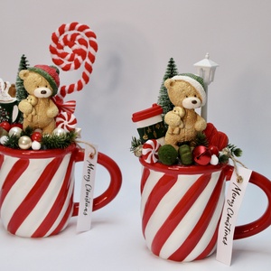 Macis bögrés dekoráció - karácsony - adventi díszek - adventi asztaldísz - Meska.hu