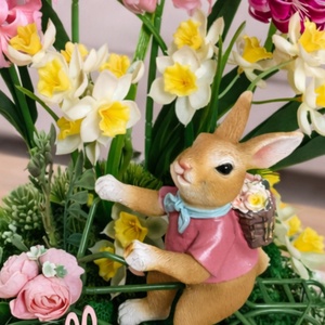 Tavaszi asztaldísz bicikliző nyuszis - otthon & életmód - dekoráció - húsvéti asztaldíszek - Meska.hu