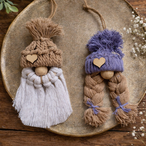 Makramé manópár - otthon & életmód - dekoráció - fali és függő dekoráció - függődísz - Meska.hu