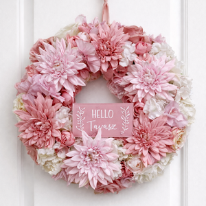 Tavaszi ajtódísz 35 cm-es pasztell rózsaszín, Otthon & Életmód, Dekoráció, Ajtó- és ablak dekoráció, Ajtódísz & Kopogtató, Mindenmás, MESKA