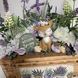 Tavaszi asztaldísz levendulás - otthon & életmód - virágdekoráció - virágdíszek - virágdísz kaspóban - Meska.hu