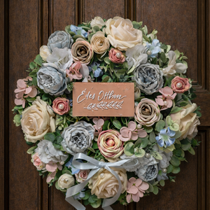 Tavaszi ajtódísz 35 cm-es pasztell - Meska.hu