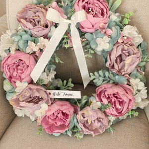 Tavaszi ajtódísz 40 cm-es pasztell - Meska.hu