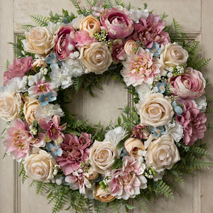 Tavaszi ajtódísz 50 cm-es pasztell, Otthon & Életmód, Dekoráció, Ajtó- és ablak dekoráció, Ajtódísz & Kopogtató, Mindenmás, MESKA