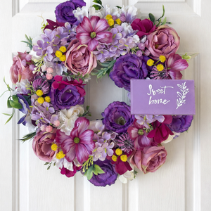 Tavaszi ajtódísz 35 cm-es élénk, Otthon & Életmód, Dekoráció, Ajtó- és ablak dekoráció, Ajtódísz & Kopogtató, Mindenmás, MESKA