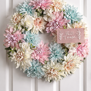 Tavaszi ajtódísz 34 cm-es pasztell, Otthon & Életmód, Dekoráció, Ajtó- és ablak dekoráció, Ajtódísz & Kopogtató, Mindenmás, MESKA