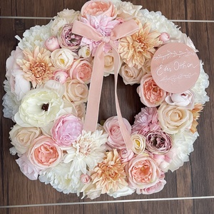 Tavaszi ajtódísz 42 cm-es elegáns pasztell - Meska.hu