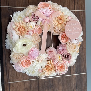 Tavaszi ajtódísz 42 cm-es elegáns pasztell - otthon & életmód - dekoráció - ajtó- és ablak dekoráció - ajtódísz & kopogtató - Meska.hu