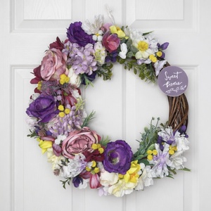 Tavaszi ajtódísz 35 cm-es élénk - otthon & életmód - dekoráció - ajtó- és ablak dekoráció - ajtódísz & kopogtató - Meska.hu