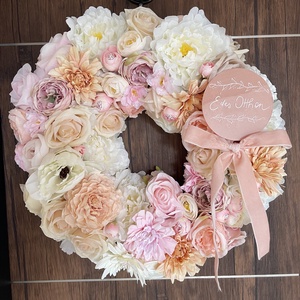 Tavaszi ajtódísz 42 cm-es elegáns pasztell, Otthon & Életmód, Dekoráció, Ajtó- és ablak dekoráció, Ajtódísz & Kopogtató, Mindenmás, MESKA