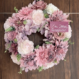 Tavaszi pasztell lila ajtódíszek 34 cm-es - otthon & életmód - dekoráció - ajtó- és ablak dekoráció - ajtódísz & kopogtató - Meska.hu