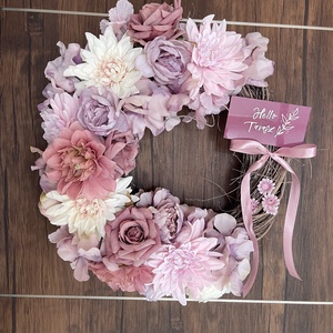 Tavaszi pasztell lila ajtódíszek 34 cm-es - otthon & életmód - dekoráció - ajtó- és ablak dekoráció - ajtódísz & kopogtató - Meska.hu