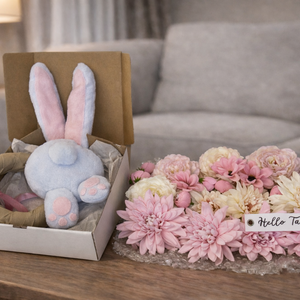 Húsvéti nyuszis ajtódísz 30 cm-es DIY box opció - otthon & életmód - dekoráció - ajtó- és ablak dekoráció - ajtódísz & kopogtató - Meska.hu