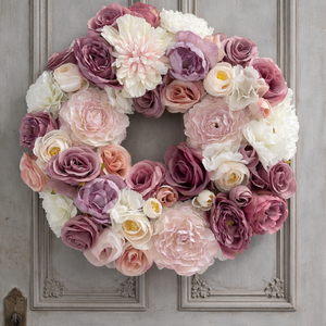 Tavaszi pasztell lila álom 36 cm-es, Otthon & Életmód, Dekoráció, Ajtó- és ablak dekoráció, Ajtódísz & Kopogtató, Mindenmás, Ez a kézzel készült tavaszi kopogtató pasztell árnyalataival elegáns megjelenést teremt. 
Bazsarózs..., MESKA