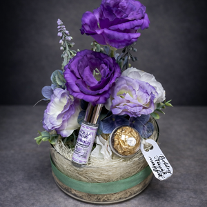 Prémium Anyák napi üvegtál (kicsi) naturkozmetikummal - otthon & életmód - virágdekoráció - virágok - virágbox - Meska.hu