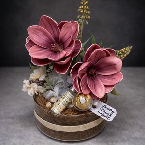 Prémium Anyák napi üvegtál (kicsi) naturkozmetikummal - otthon & életmód - virágdekoráció - virágok - virágbox - Meska.hu