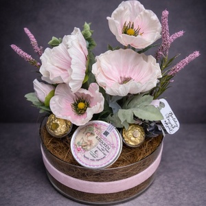 Prémium Anyák napi üvegtál (nagy) naturkozmetikummal - Meska.hu