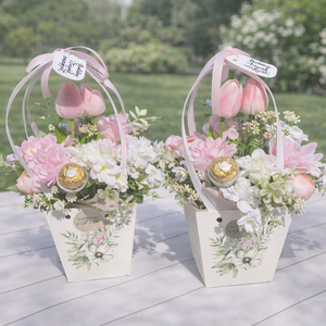 Anyák napi virágboxok egyedi felirattal több színben - otthon & életmód - virágdekoráció - virágok - virágbox - Meska.hu