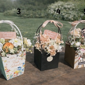 Ballagási virág táskák 5 féle - otthon & életmód - virágdekoráció - virágok - virágbox - Meska.hu