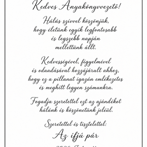 Esküvői köszönőajándék könyv - esküvő - emlék & ajándék - szülőköszöntő ajándék - Meska.hu
