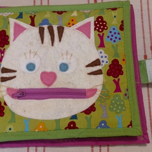 Csendeskönyv oldal- Cica(2 éves kortól) - játék & sport - textilkönyv & babakönyv - Meska.hu