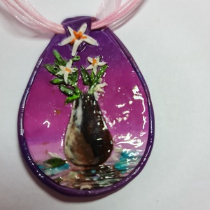 Gyurmafestmény-nyaklánc -Csendélet - Meska.hu