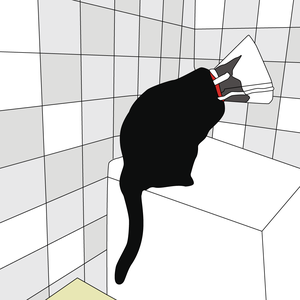 Macska illusztráció (nyomtatott kép) - Kormi gallérban, Művészet, Grafika & Illusztráció, Művészi nyomat, Fotó, grafika, rajz, illusztráció, MESKA