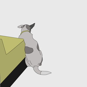 Kutya illusztráció (nyomtatott kép) - Dagi kutyus a villamoson, Művészet, Grafika & Illusztráció, Művészi nyomat, Fotó, grafika, rajz, illusztráció, MESKA