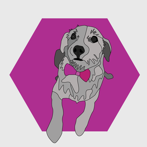 Kutya illusztráció (nyomtatott kép) - Töki nyakkendőben, Művészet, Grafika & Illusztráció, Művészi nyomat, Fotó, grafika, rajz, illusztráció, MESKA