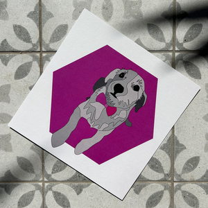 Kutya illusztráció (nyomtatott kép) - Töki nyakkendőben - művészet - grafika & illusztráció - művészi nyomat - Meska.hu