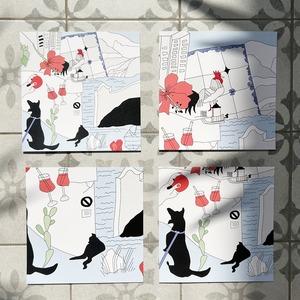 Szicília illusztráció - 4 db kép együtt - Meska.hu