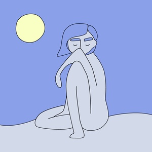 Illusztráció - lány, hold, macska - 3 db - művészet - grafika & illusztráció - művészi nyomat - Meska.hu