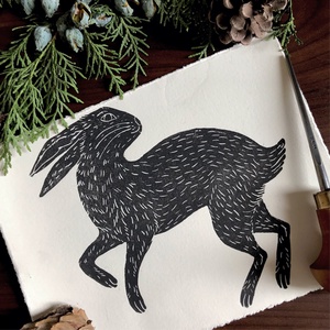 BlackHare Linónyomat, Linóprint - otthon & életmód - dekoráció - kép & falikép - kép & falikép - Meska.hu