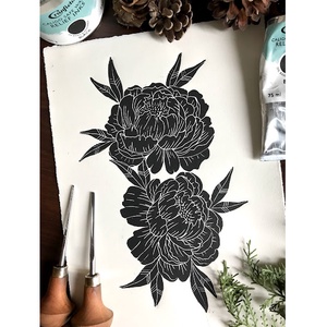 BlackPeony Linónyomat, Linóprint - művészet - grafika & illusztráció - művészi nyomat - Meska.hu