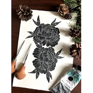 BlackPeony Linónyomat, Linóprint - művészet - grafika & illusztráció - művészi nyomat - Meska.hu