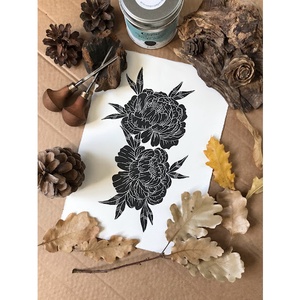 BlackPeony Linónyomat, Linóprint - művészet - grafika & illusztráció - művészi nyomat - Meska.hu