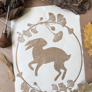 GoldHare Linónyomat, Linóprint - Meska.hu