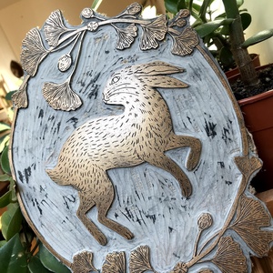 GoldHare Linónyomat, Linóprint - otthon & életmód - dekoráció - kép & falikép - kép & falikép - Meska.hu