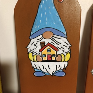 Házszám cserép - manóval, Otthon & Életmód, Ház & Kert, Házszám, Festészet, Festett tárgyak, MESKA