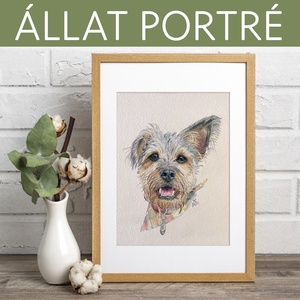 Kézzel készített állat portré, kutya, cica, ló, vadászgörény, papagáj - Meska.hu