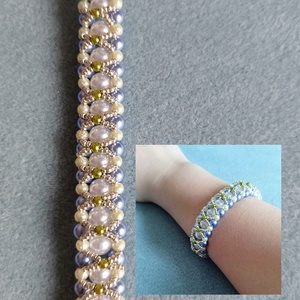 Holdfény karkötő, Ékszer, Karkötő, Gyöngyös karkötő, Gyöngyfűzés, gyöngyhímzés, MESKA